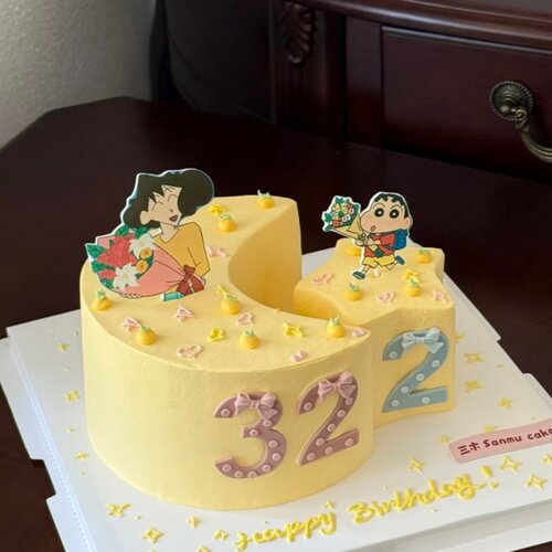 网红母亲节美芽妈妈生日蛋糕装饰插件蜡笔小新插牌甜品烘焙摆件