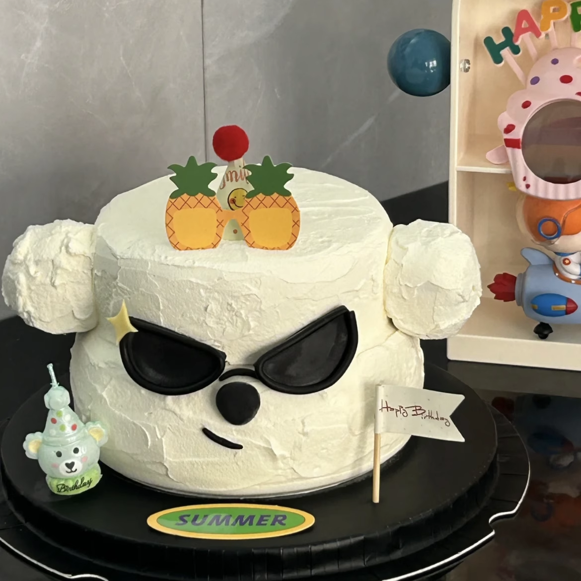 网红小红书立体墨镜小狗生日蛋糕装饰插件 夏日菠萝眼镜甜品插牌,节庆用品/礼品,节日装扮用品,淘宝优惠券,粉丝福利购,淘宝优惠卷