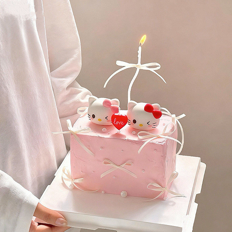2.14情人节KT猫蛋糕装饰品摆件网红蝴蝶结猫咪情侣节日甜品插件,节庆用品/礼品,节日装扮用品,淘宝优惠券,粉丝福利购,淘宝优惠卷