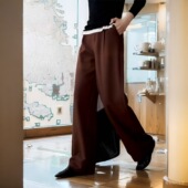 佰搭直筒休闲裤 含莱赛尔羊毛宽松时尚 松弛感通勤懒人裤 邑品时尚