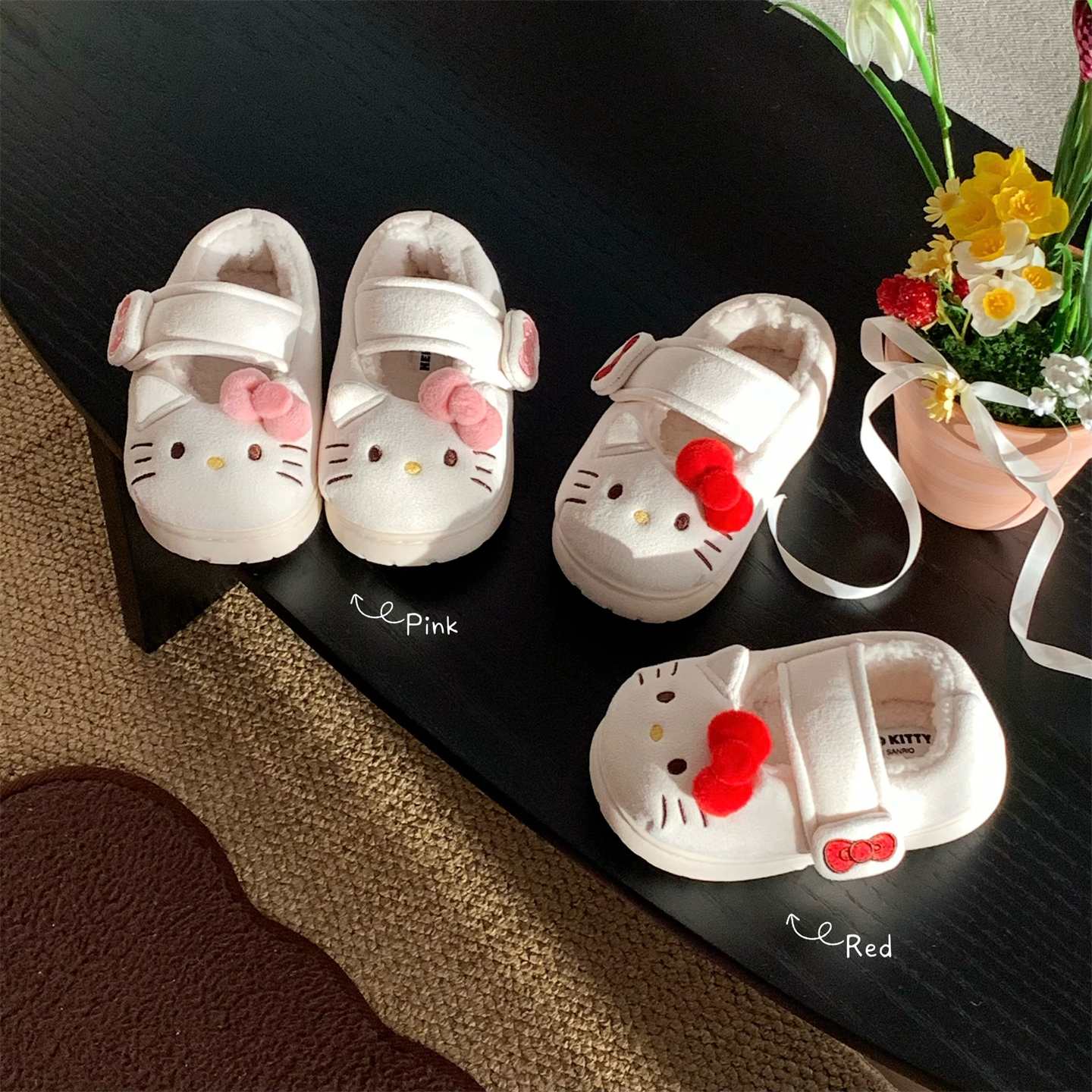 细细条正版HelloKitty猫棉鞋