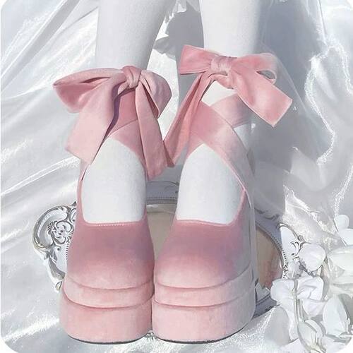 法式芭比玛丽珍高跟鞋女2025春季新款时尚交叉绑带粗跟lolita单鞋