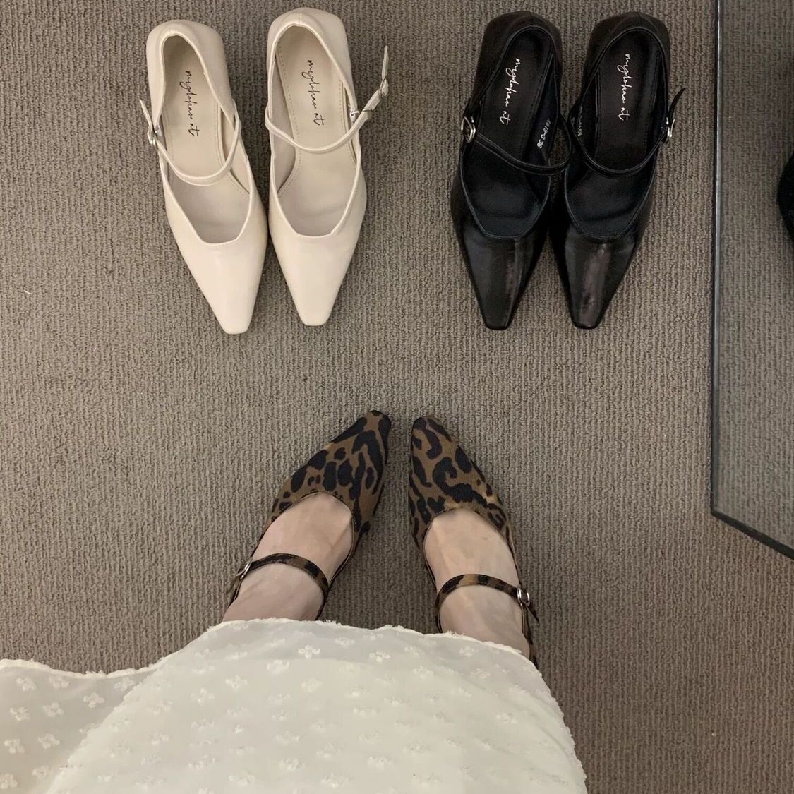 法式尖头通勤黑色高跟小众单鞋女2025春夏季玛丽珍细跟晚晚小皮鞋