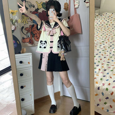 【樱花团团】知半城原创水手服jk制服裙夏季幼稚园甜美系少女套装