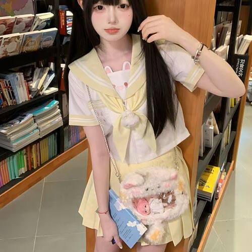甜嗑原创正版欧咪兔幼稚园jk水手服软萌可爱日系短袖刺绣学院套装