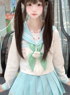 原创欧咪兔JK制服女日系学院风可爱甜美水手服短袖刺绣裙套装正版