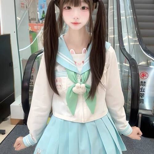 原创欧咪兔JK制服女日系学院风可爱甜美水手服短袖刺绣裙套装正版