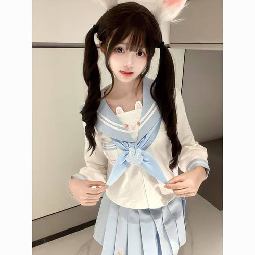原创欧咪兔JK制服女学院萌款可爱甜美幼稚园平价水手服短袖套装