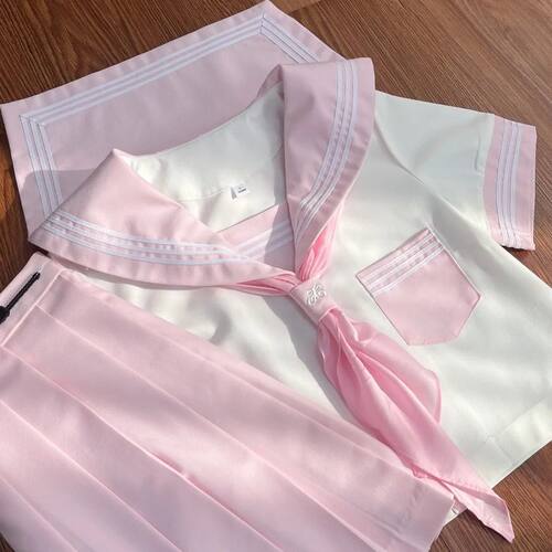 幻之梦新原创樱花粉Bodylinejk制服中间JK可爱水手服日系学院短袖