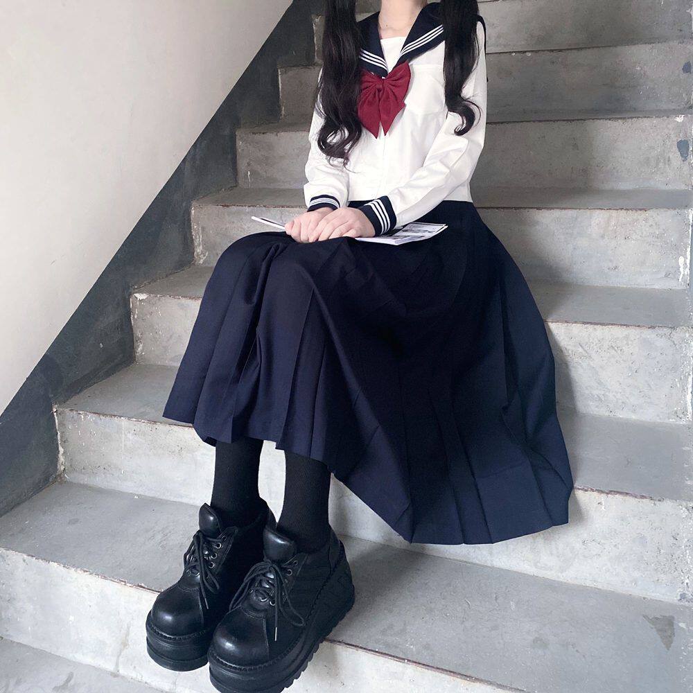 【神北JK】正统jk制服裙正版水手服套装不良长裙白二本三本基础款
