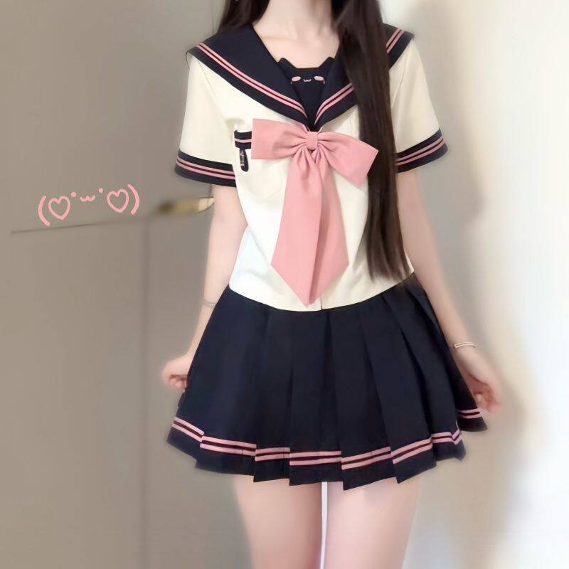 初田町魔力喵喵薄荷色原创正版水手服学院风短袖套装正品