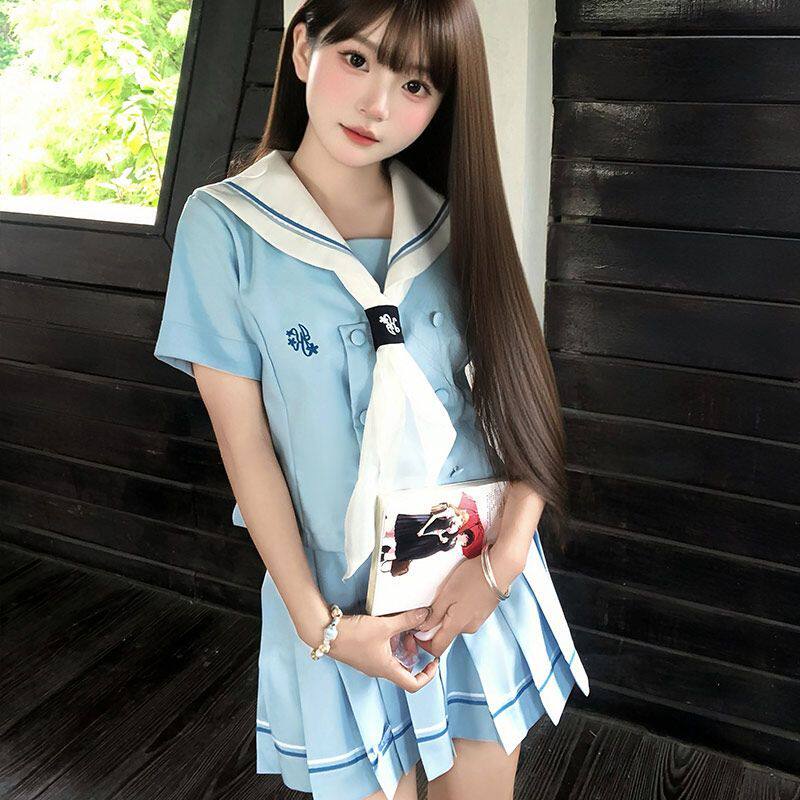 【水蓝】木野高原创正版jk水手服日系学院风夏季短袖学生女装