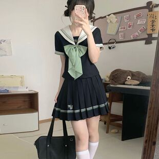 【6404人收藏】蔓娜影新款夏日铃兰收腰水手服校园风短袖套装日系