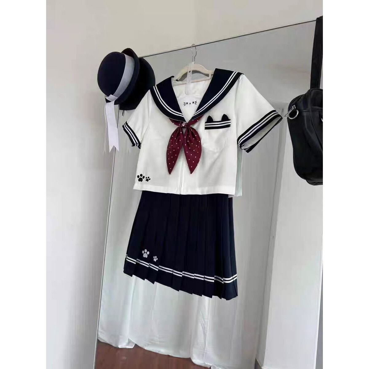 【宅喵物语】日系校供感JK制服水手服可爱甜美显瘦上衣百褶裙套装