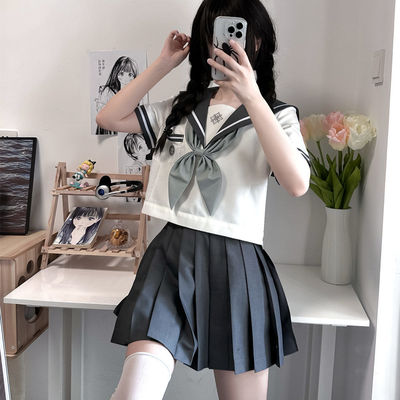 【樱木子】原创 夏野 灰色水手服jk制服秋日系学生学院风正版套装