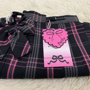 【公主日记】猫禾鱼25新款JK格子裙套装少女风百褶裙毛衣芭比黑粉