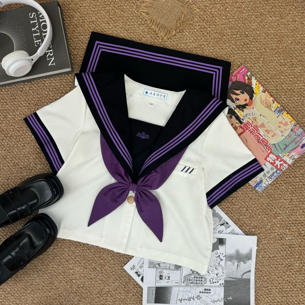 【姬羽中】城南诗中意原创黑白水手服jk制服学院风三本正统校供感