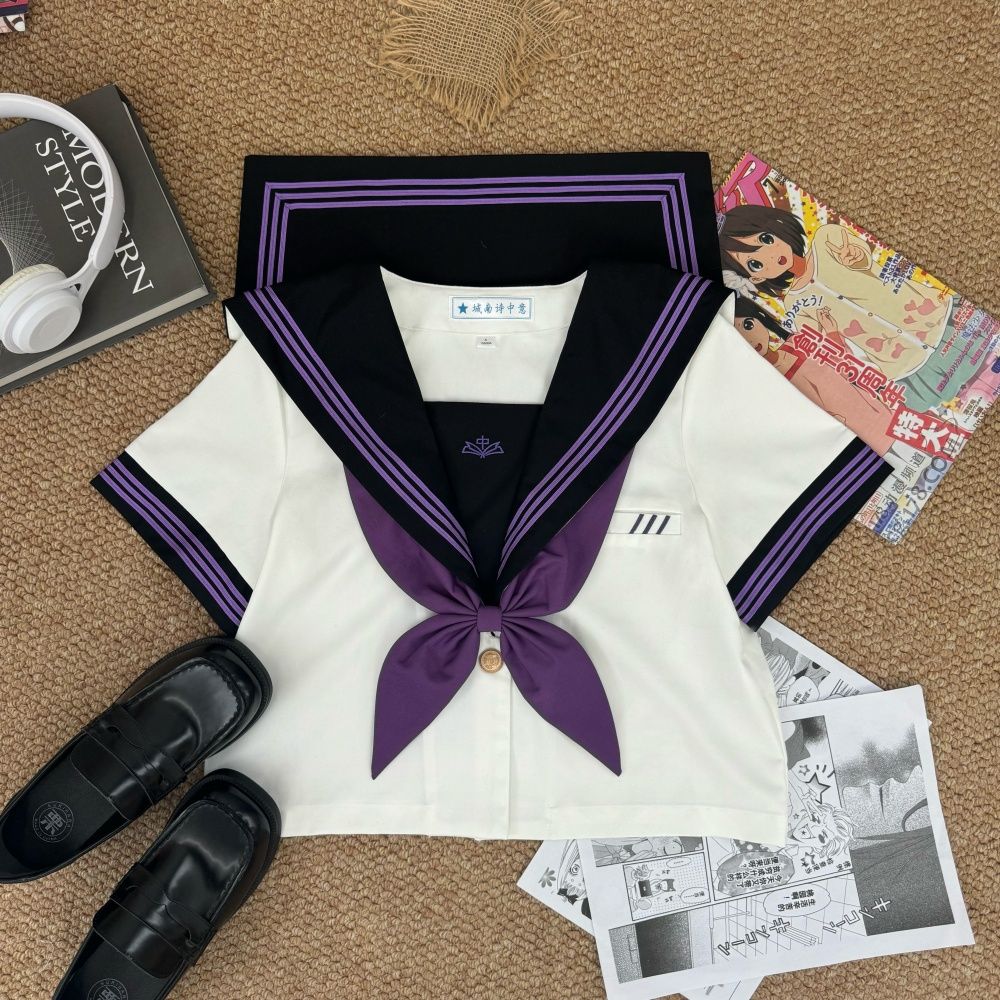 【姬羽中】城南诗中意原创黑白紫三本JK水手服校供制服日系学院风