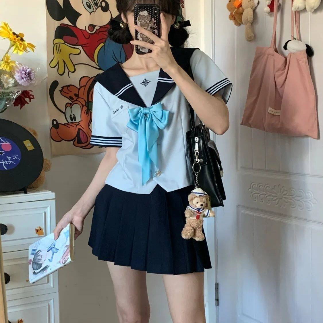 【姬如风】邦黛芬原创jk制服水手服短袖校供夏中间服正统短裙套装