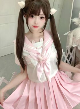 甜嗑JK正版原创欧咪兔制服女软萌可爱日系水手服校园风长短袖套装