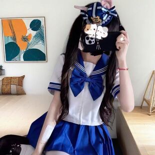 原创正版三本水手服日系学院jk制服套装短袖可爱蝴蝶结全套