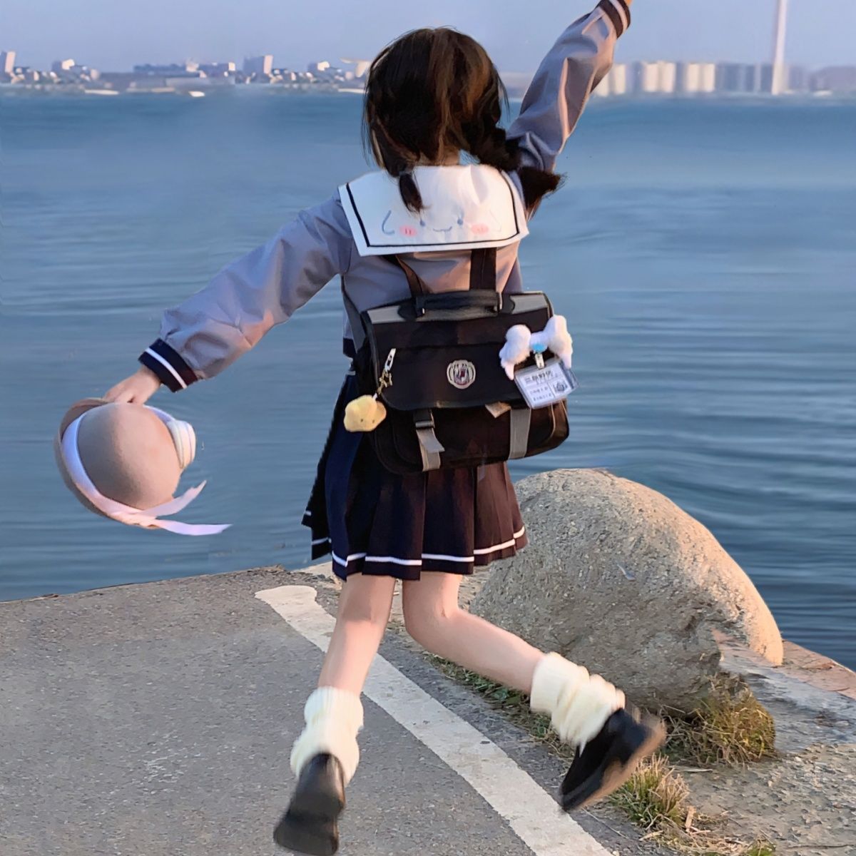 小丢家原创小趴狗可爱日系短袖水手服正版甜美套装春夏大码显瘦MM