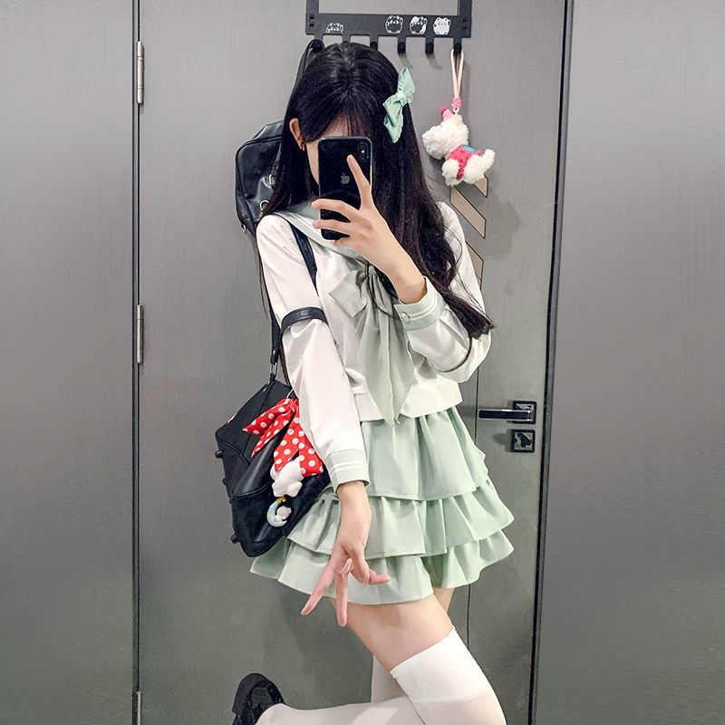 樱空社【青柠萌】jk套装春夏水手服原创正版薄荷绿甜美学院中间服