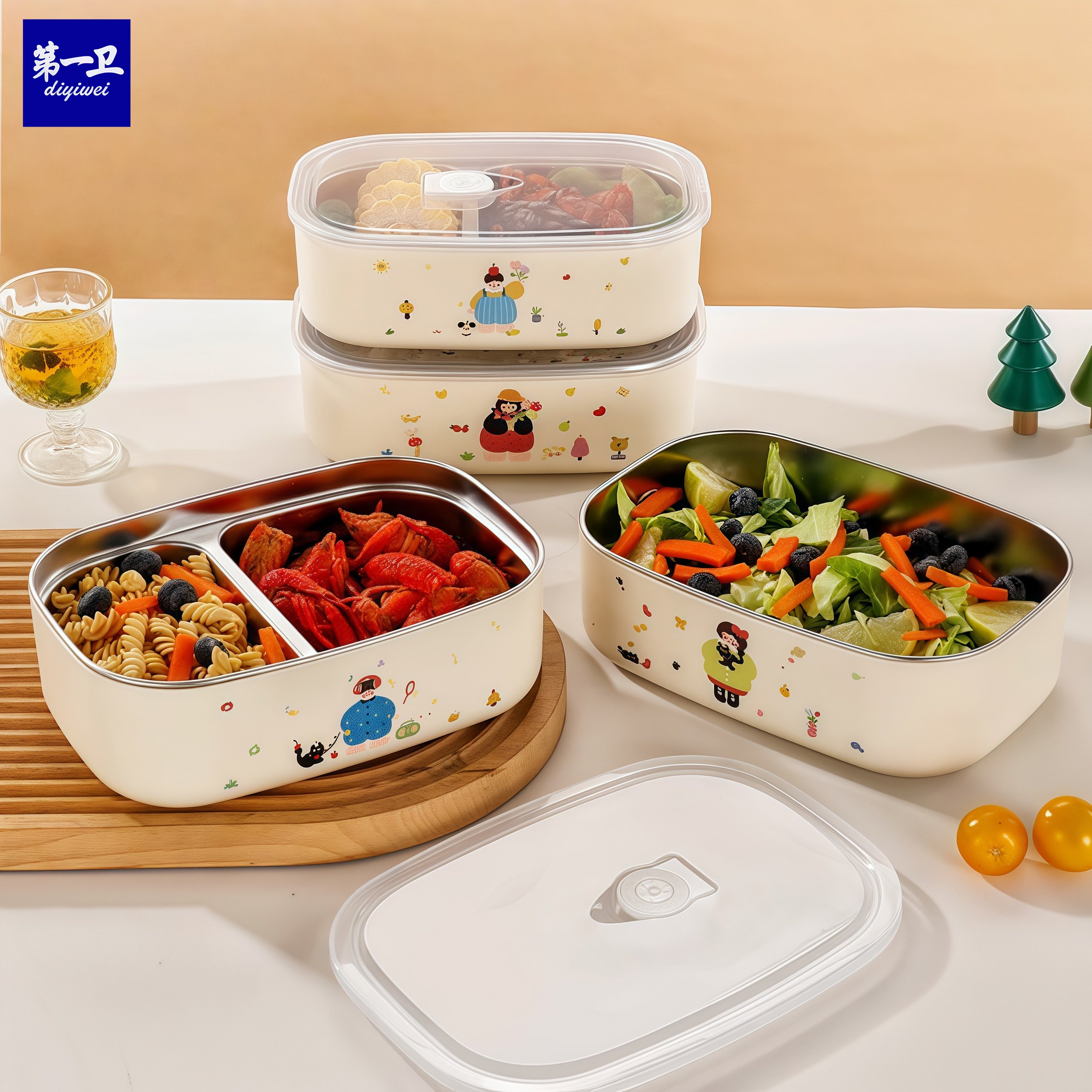 新款食品级不锈钢加厚保温饭盒学生上班族打饭分格超大容量便当盒