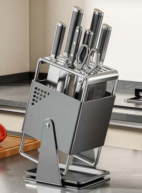 新款304不锈钢刀架置物架高颜值多功能菜刀架刀具收纳架收纳神器