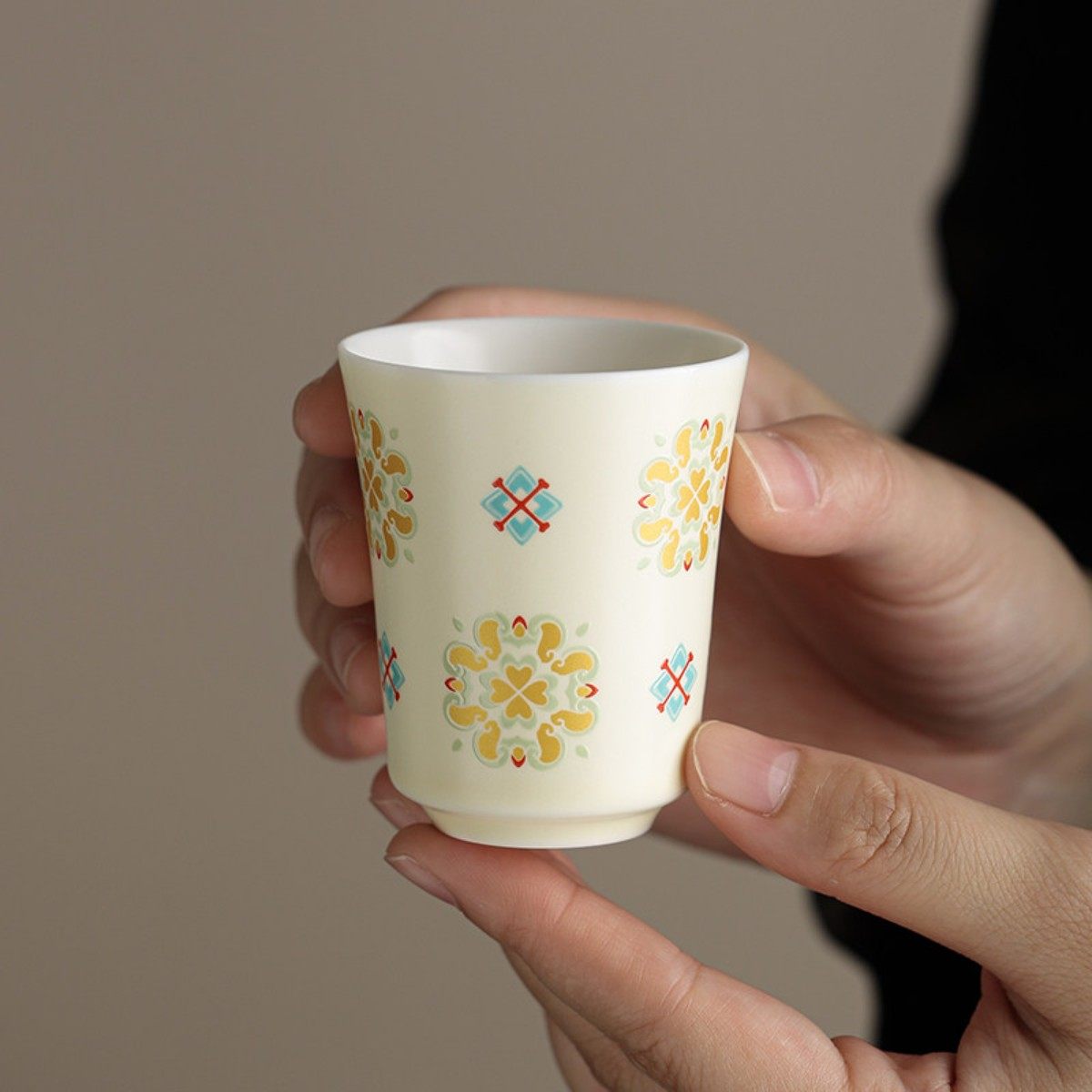 织锦宝相花素绮杯陶瓷茶杯个人专用主人杯品茗杯功夫茶杯喝茶杯子,餐饮具,茶杯,淘宝优惠券,粉丝福利购,淘宝优惠卷