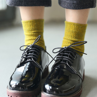 秋冬加厚保暖女士羊绒混纺中筒袜子 北欧极舒适基本款短袜棉袜子