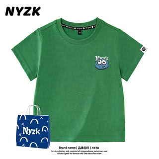 NYZK芝麻街男童短袖T恤纯棉运动洋气上衣潮牌半袖中大童女童夏装
