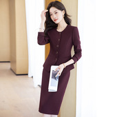 前台接待工装 女春秋小个子职业装 美容师珠宝店工作服套裙 套装 西装