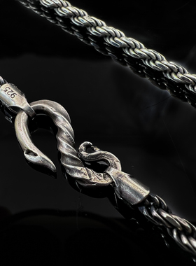 925设计麻花银链做旧时尚