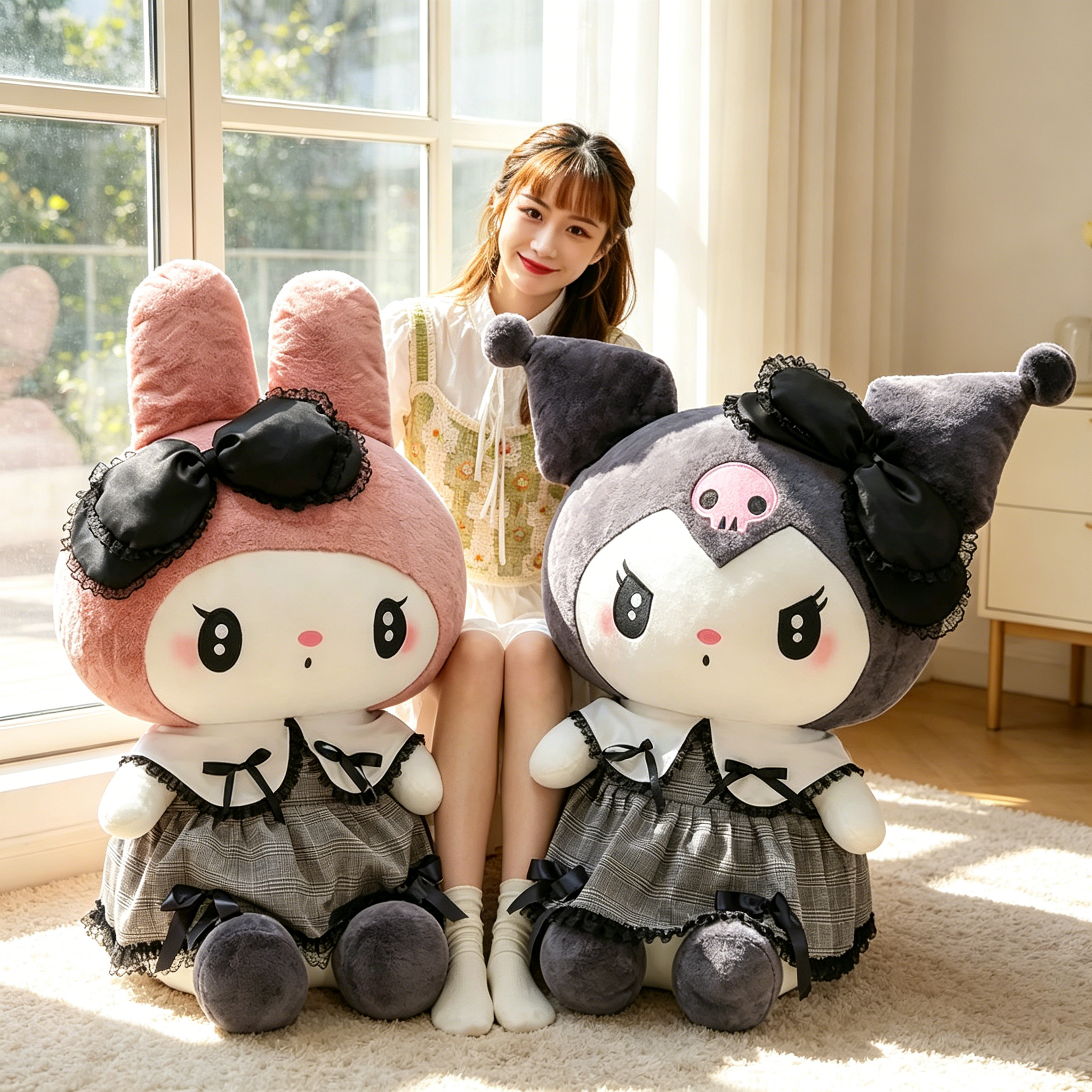 库洛米玩偶大号毛绒玩具女孩公主风美乐蒂抱枕少女心娃娃生日礼物
