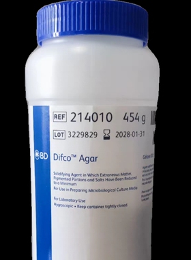 一级商特价BD Bacto 琼脂粉 脱脂奶粉 214010 培养基 454g