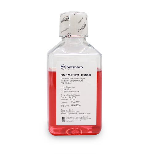 biosharp BL305A DMEM/F12(1:1)液体培养基 500ml