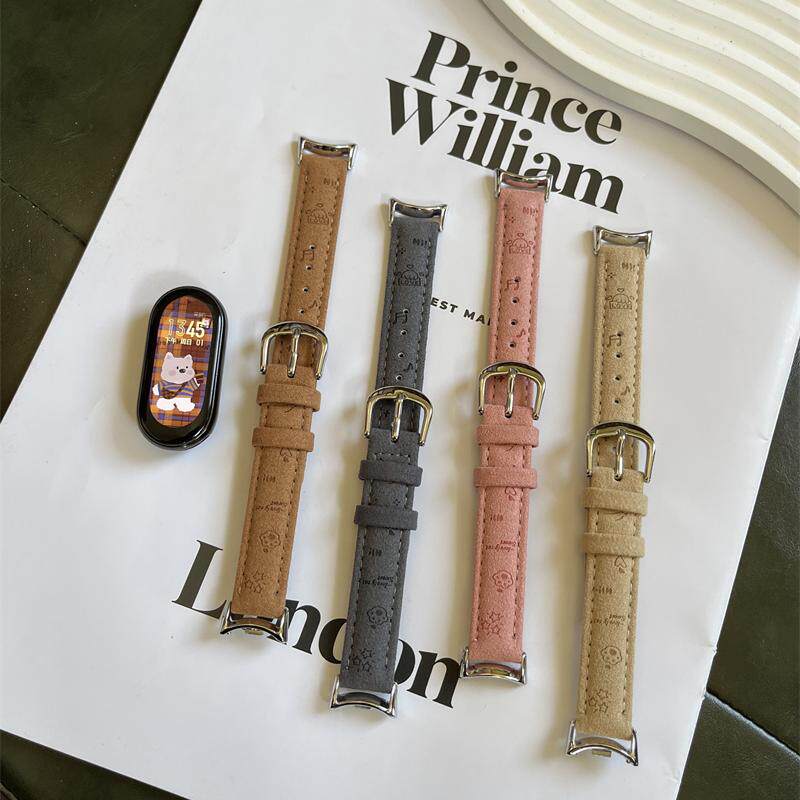 秋冬卡通爱心狗爪适用小米9/8NFC手环表带皮质9pro腕带高级少女潮