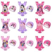 夏季 POP猎魔女团cosplay印花女童连体花边泳衣套装 新款 儿童泳衣K