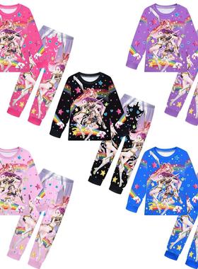 女童t套装裤 儿童猎魔女团 男童套装裤中大童长袖长裤套装 19608