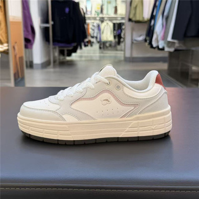 安踏正品皎月女小白鞋2025冬