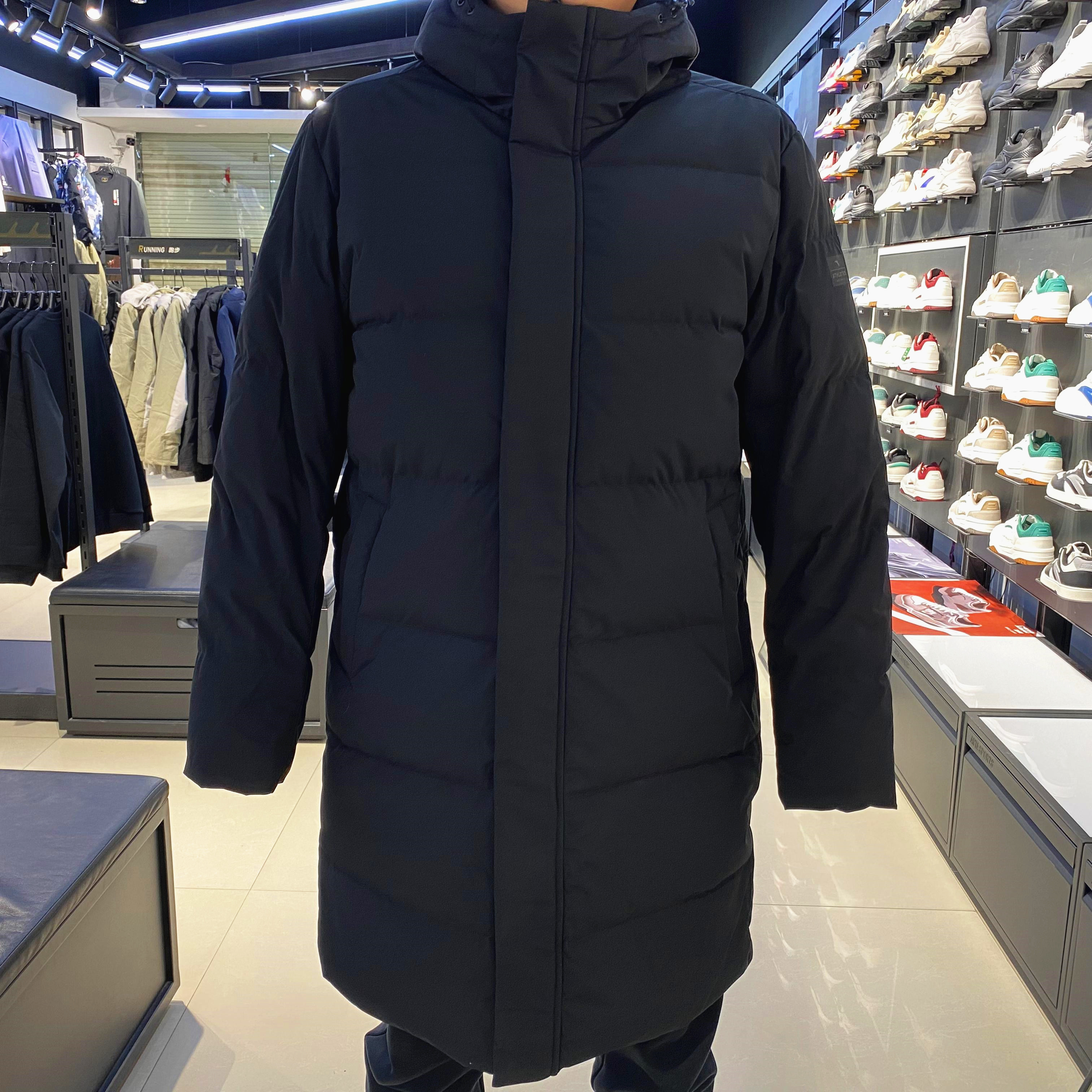 安踏中长款羽绒服男子2024冬季