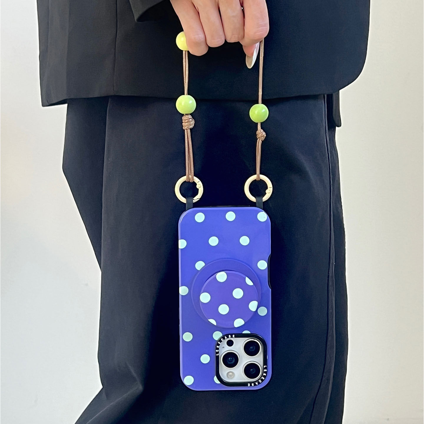 艺术韩系波点~磁吸适用苹果16手机壳带挂绳13斜挎可背iphone15promax菲林二合一14支架12手腕华为mate60手提