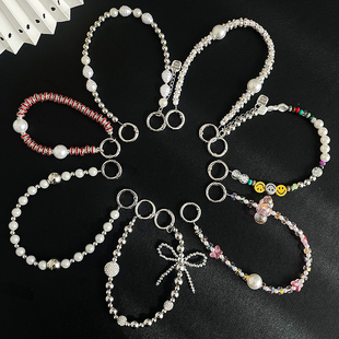 小众银色手机挂绳斜挎可背旅行解放双手链条手提背带斜跨挂链手腕