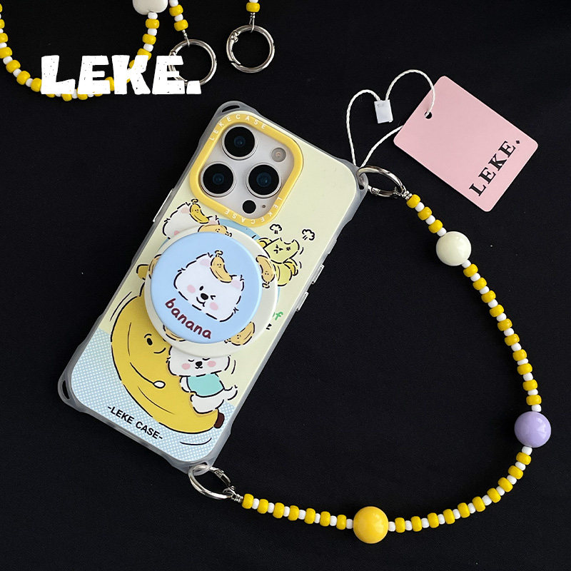 香蕉狗狗好梦适用苹果16手机壳带挂绳17斜挎可背iphone15promax四角开孔14磁吸支架16pro链条挂链12背包式13