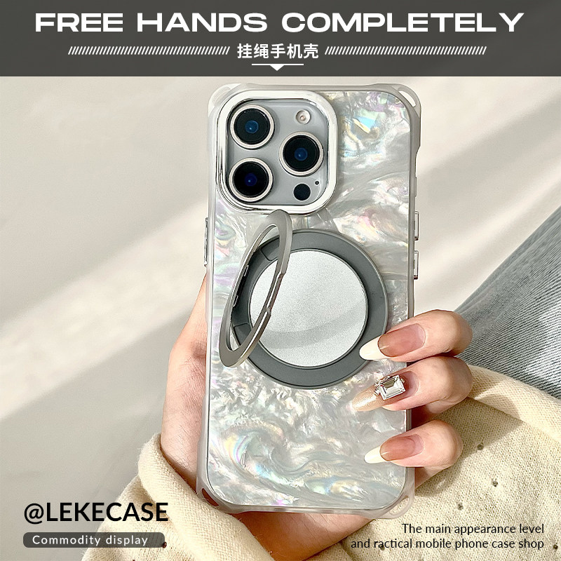 支点壳新款适用苹果13手机壳七彩贝iphone16promax四角开孔15磁吸Magsafe17带支架14保护套华为防摔小米情侣