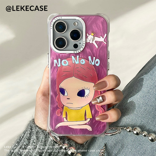 奈良美智女孩手机壳挂绳斜挎链条