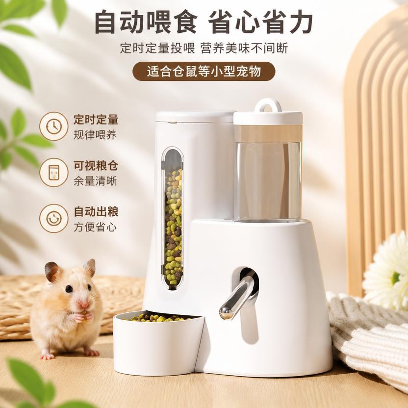 全网热销仓鼠自动饮水喂食器通用