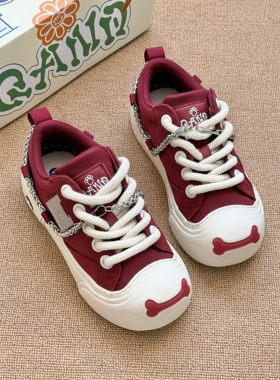 【夏之光同款】奇安达帆布鞋冬季增高丑萌大头鞋透气休闲轻便板鞋