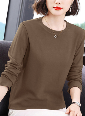 打底衫女2023秋冬新款中年妈妈大码磨绒显瘦长袖百搭外穿上衣T恤